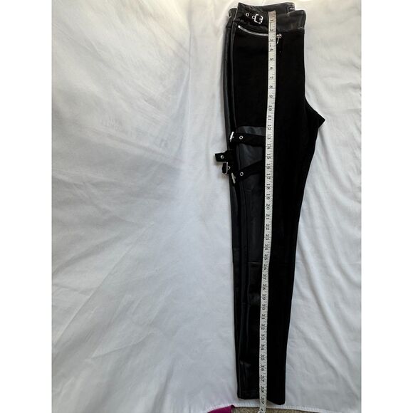 Maniere de Voir Vegan Leather Suede Pants Goth Rocker Size 10 Party Alternative - Picture 12 of 12